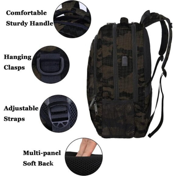 ⚡Matein Men Camouflage Travel Business Anti Theft Slim Sturdy Laptops Backpack - Picture 6 of 9